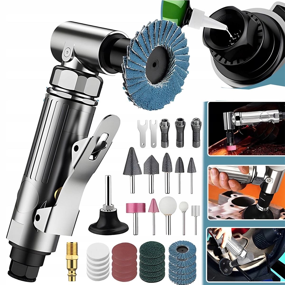 Pneumatická Bruska 1/4'' Úhlová Stopková 50 mm 2000RPM