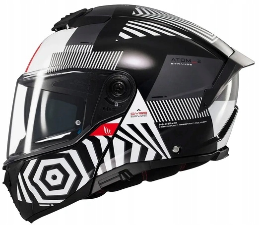 Motocyklová prilba Mt Atom 2 Sv Strange Black/white čierna biela