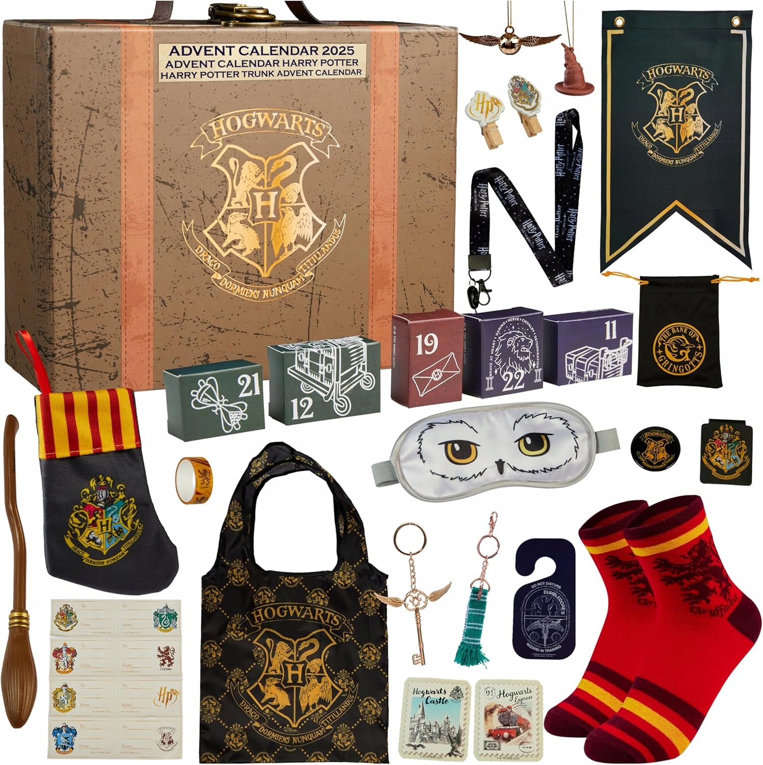 Адвент-календарь Harry Potter 2025, 24 сюрприза из мира Hogwarts