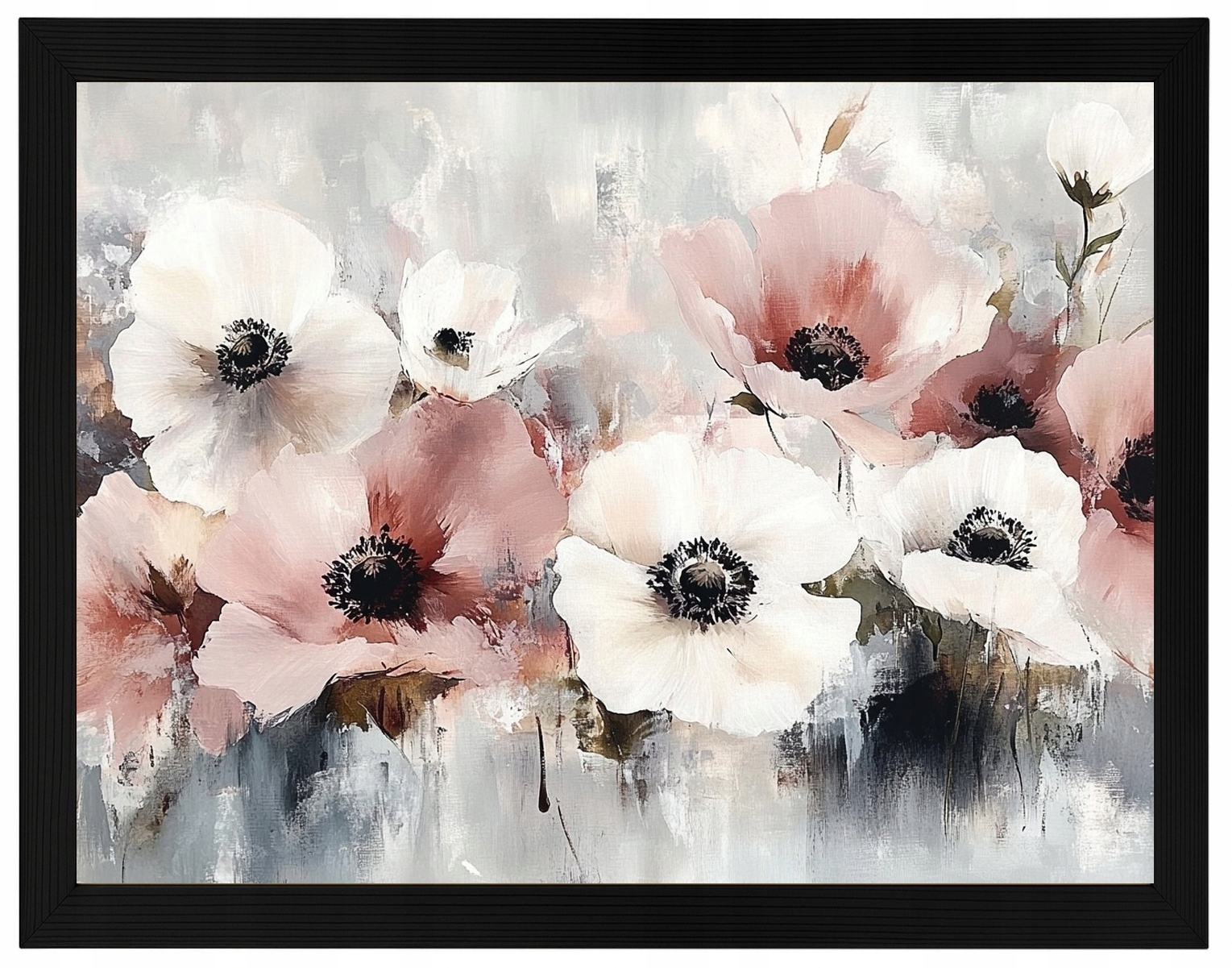 Plakát Rámeček Dřevo Akvarel Příroda Květiny Zavěšení Kytice Zahrada 80x60