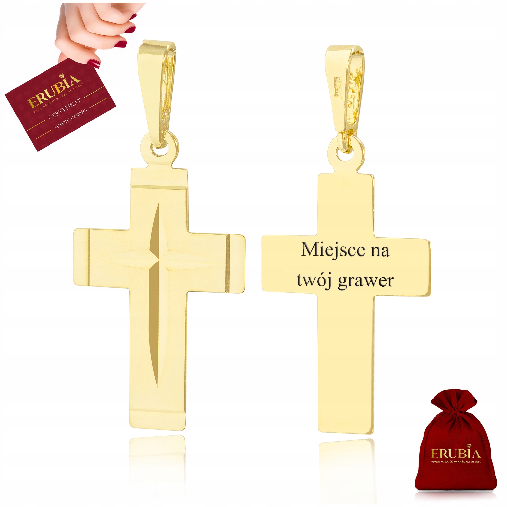 Zlaté Šperky Dámský Přívěsek Na Řetízek 585 925 Přívěsek Kříž Gravírování