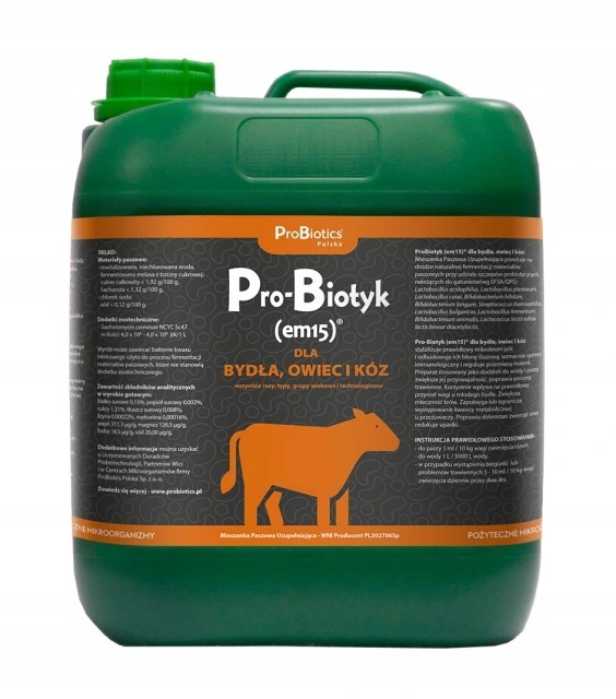 ProBiotics Pro-Biotyk Probiotyk (em15) dla bydła owiec kóz 5l