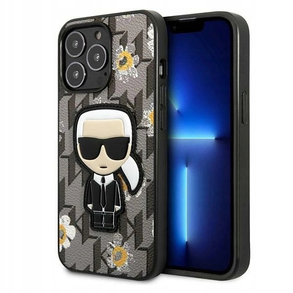 Etui Karl Lagerfeld Flower Ikonik Karl na iPhone 13 Pro iPhone 13 szare
