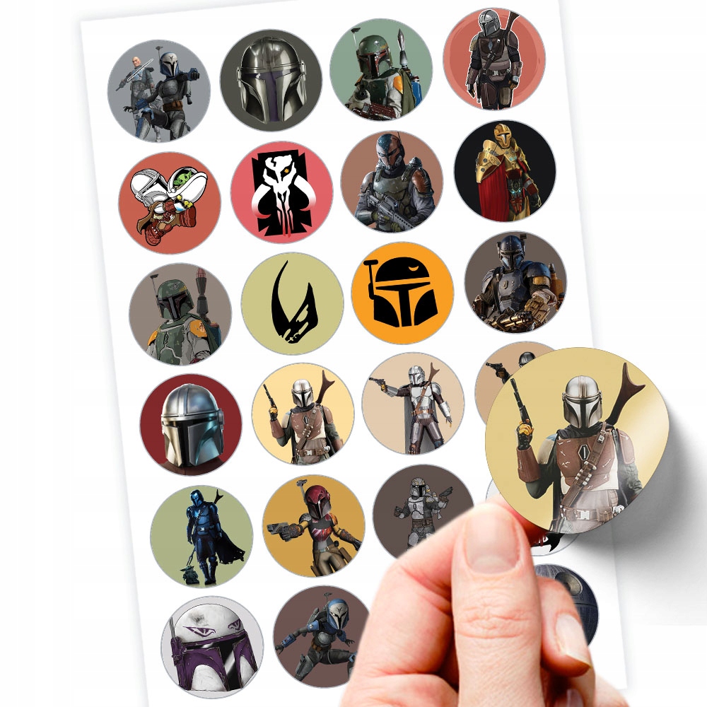 NAJLEPSZE NAKLEJKI THE MANDALORIAN JAKOŚĆ 24szt