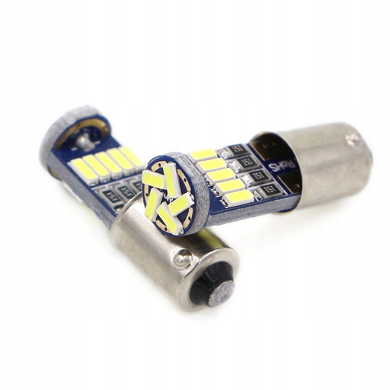 2x Biała Żarówka BA9S T4W 15 Led 4014 Smd 12V Canbus pozycja Postojówka