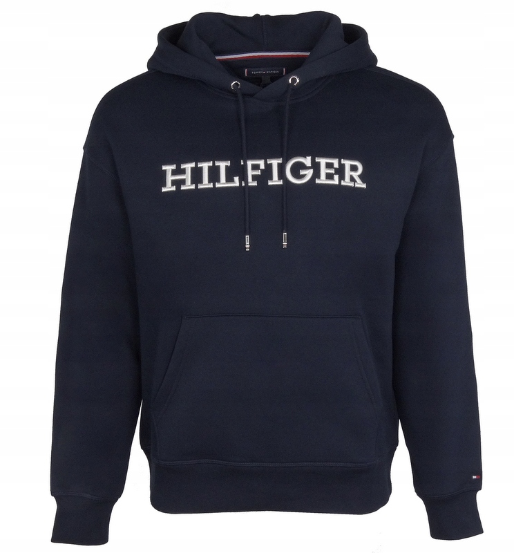 Tommy Hilfiger pánská mikina s kapucí, tmavě modrá, oversize, Xs