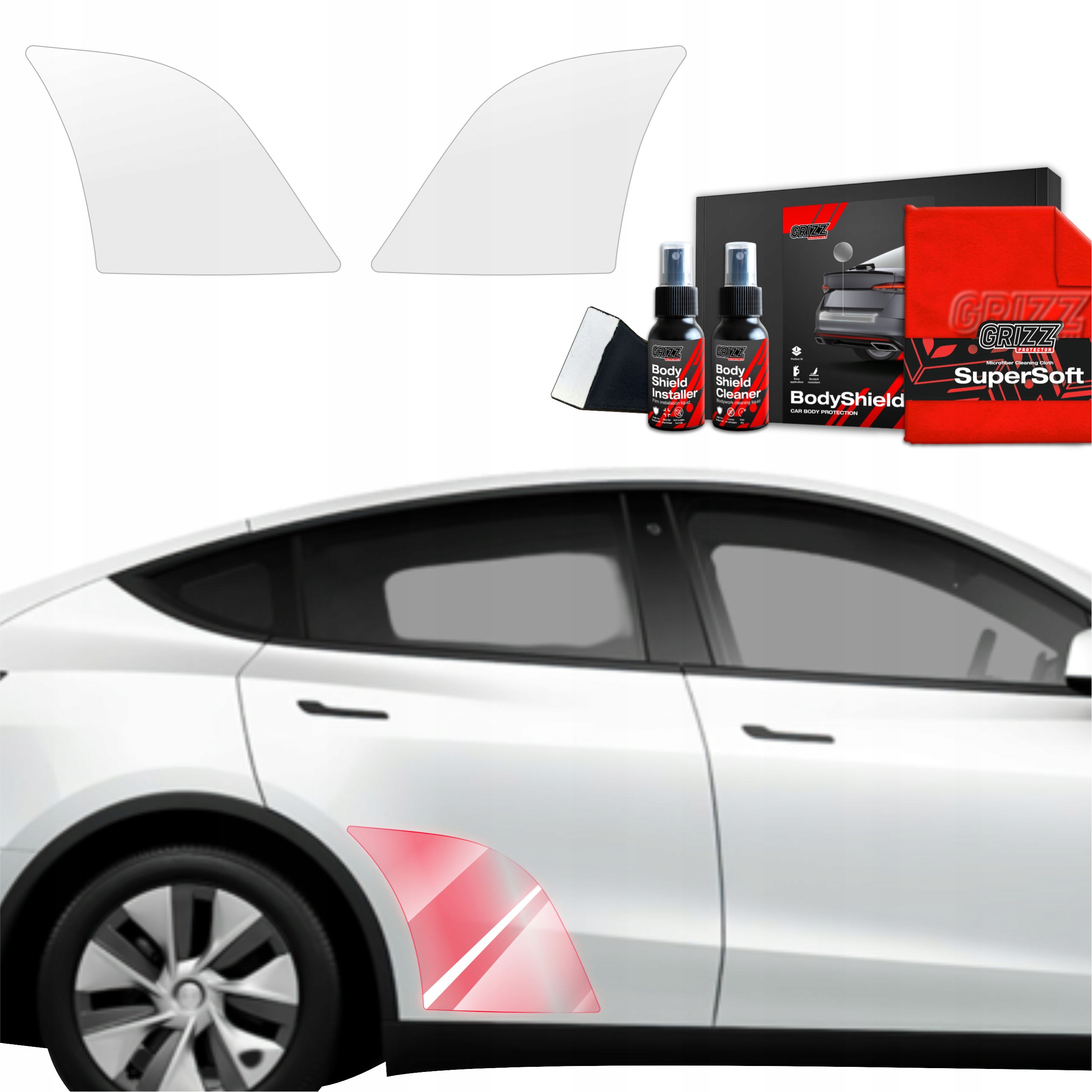 2v1 Fólie Ppf dýha na podběhy kol pro Tesla Model Y (2020-2024) Grizz