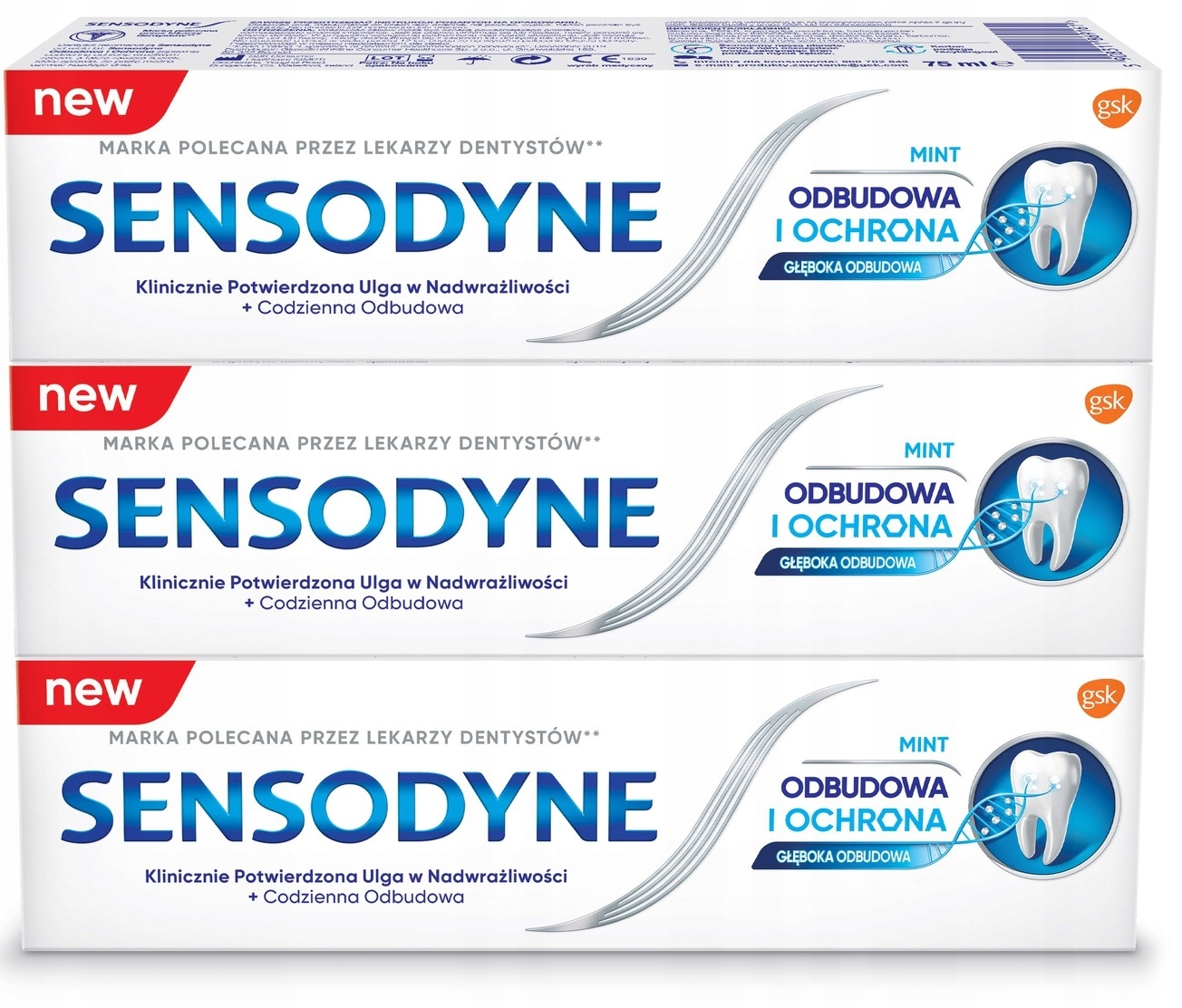 

Sensodyne Pasta do zębów odbudowa i ochrona 3x75ml