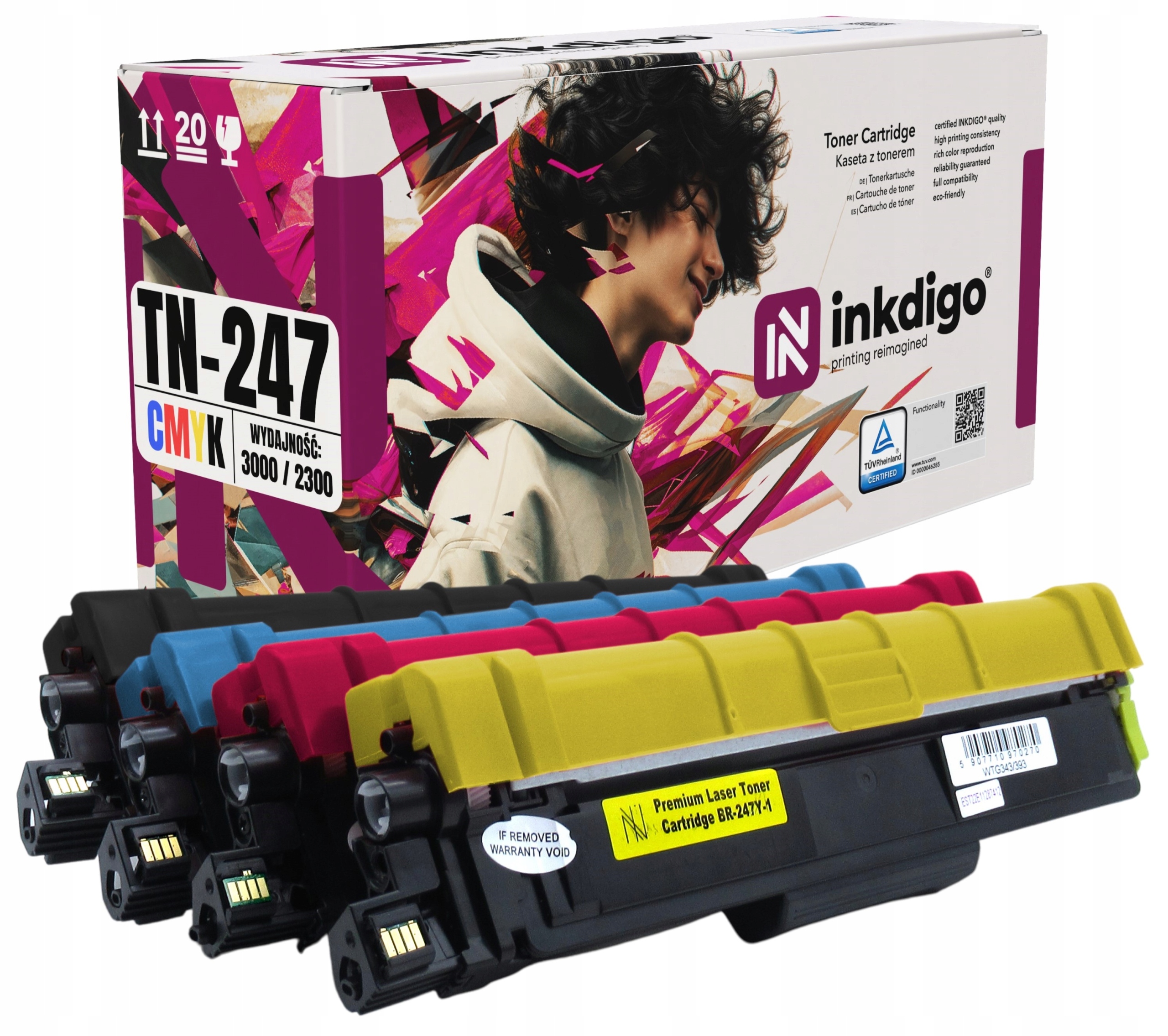 4 Tonery Pro Brother TN-243 TN-247 Inkdigo Tuv
