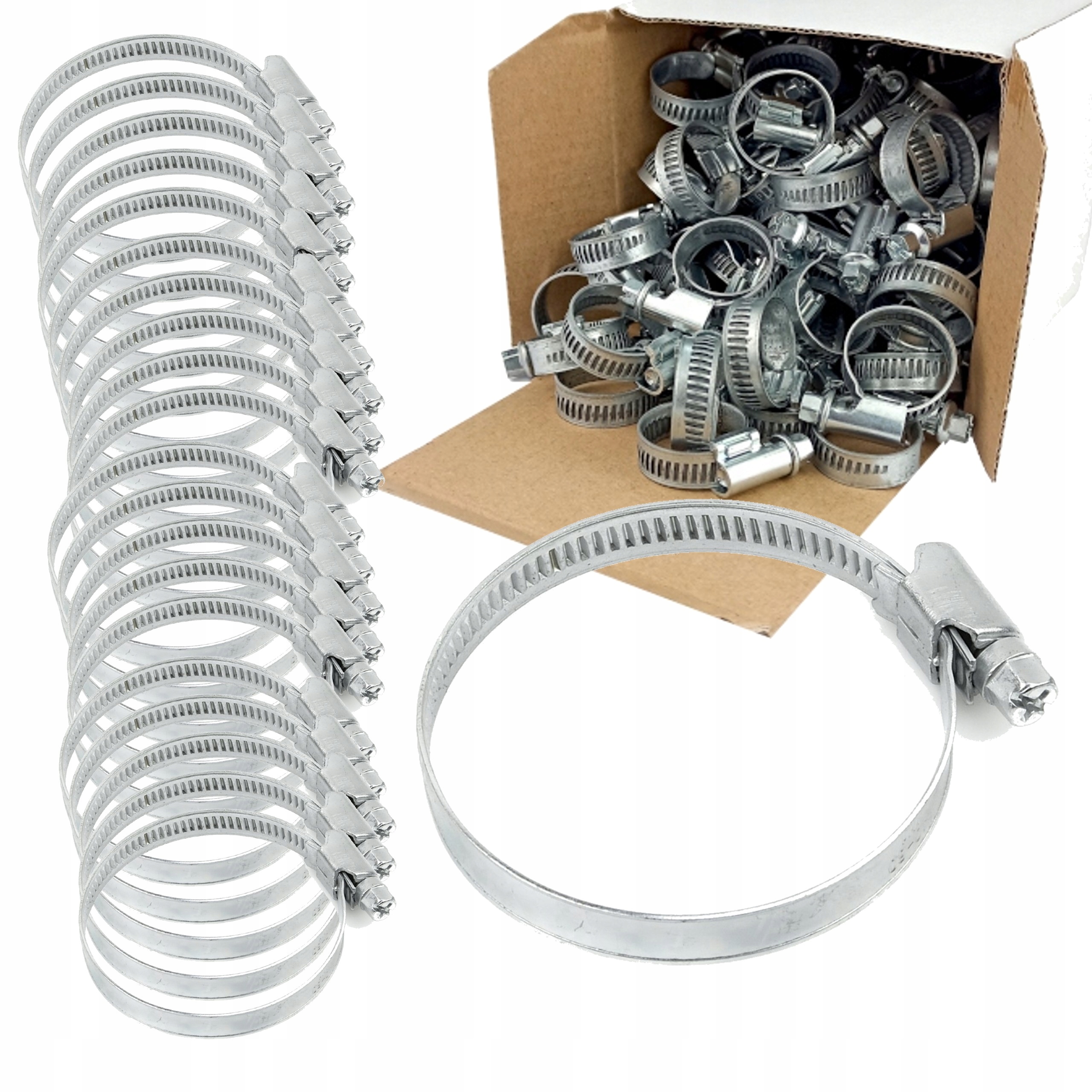 Opaski Ślimakowe 25szt. Stal W1 32mm-50mm x 9mm Na Węża