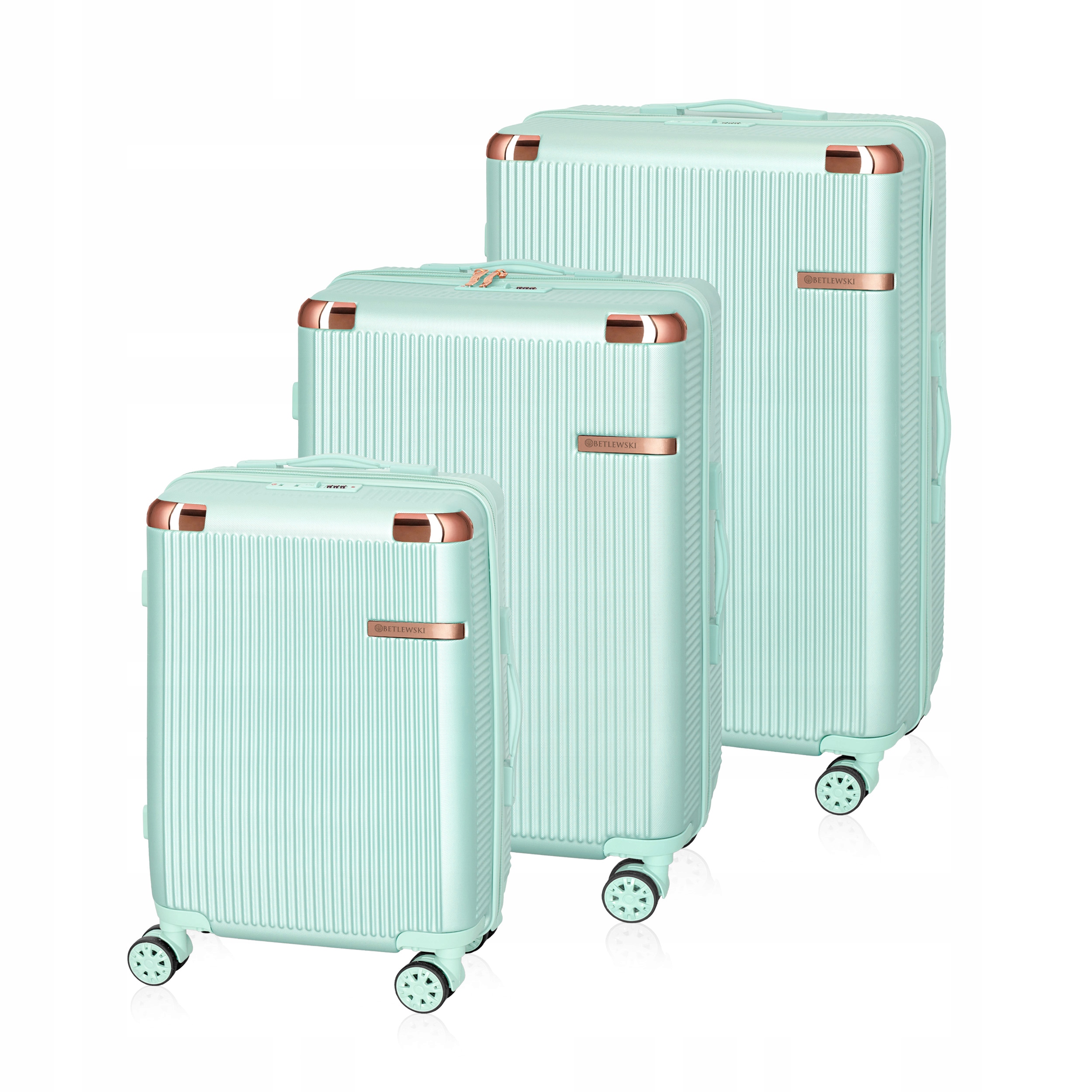 Betlewski Sada 3 kufrů na dovolenou, zavazadla pro celou rodinu, zámek