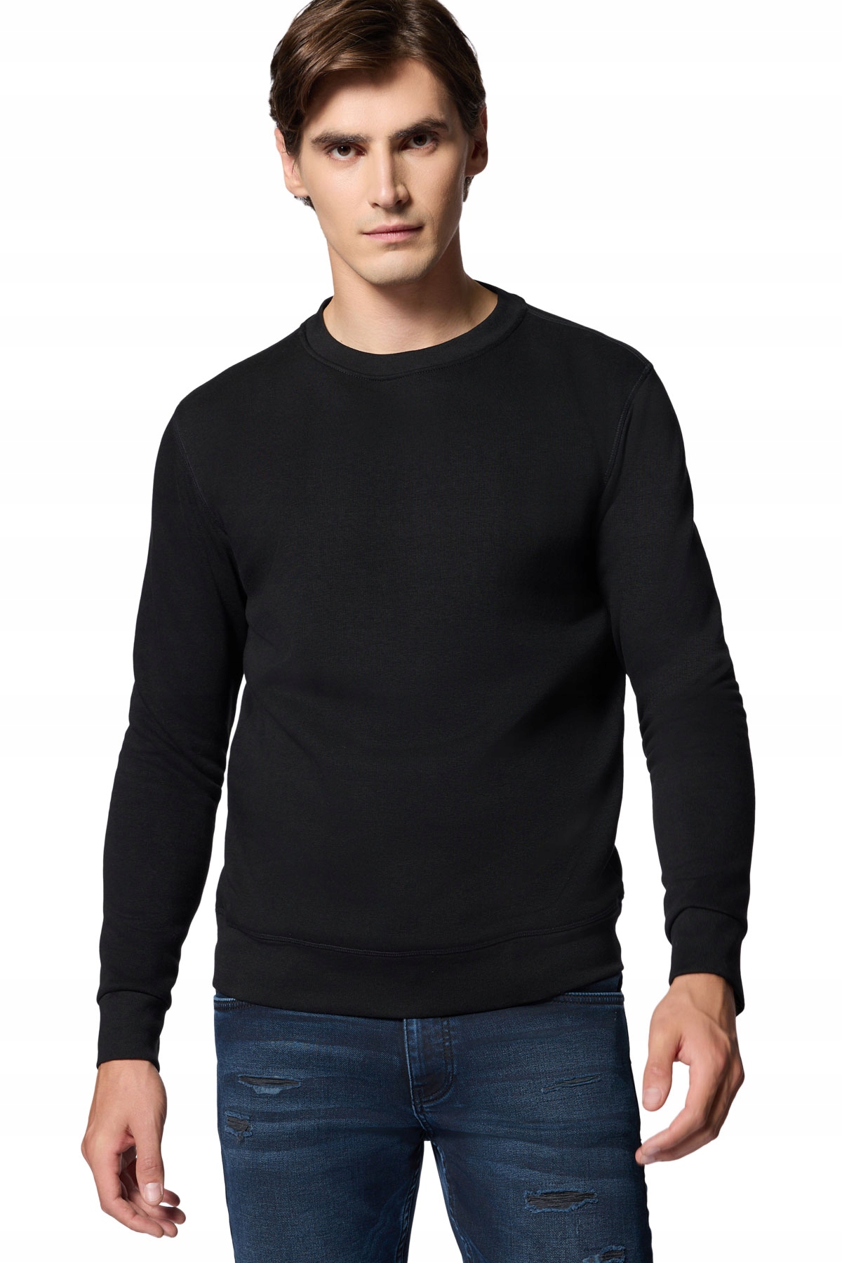 Bluza Męska Bawełniana Czarna Nierozpinana Bez Kaptura Próchnik PM13 L