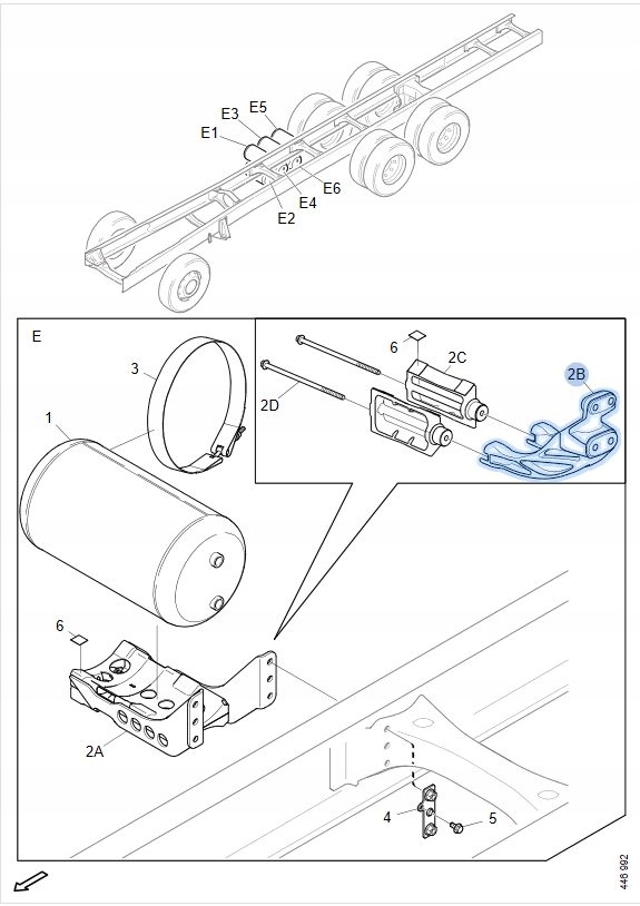 Stütze Halter Behälter luft SCANIA NGS R S P G 2814153 B-B