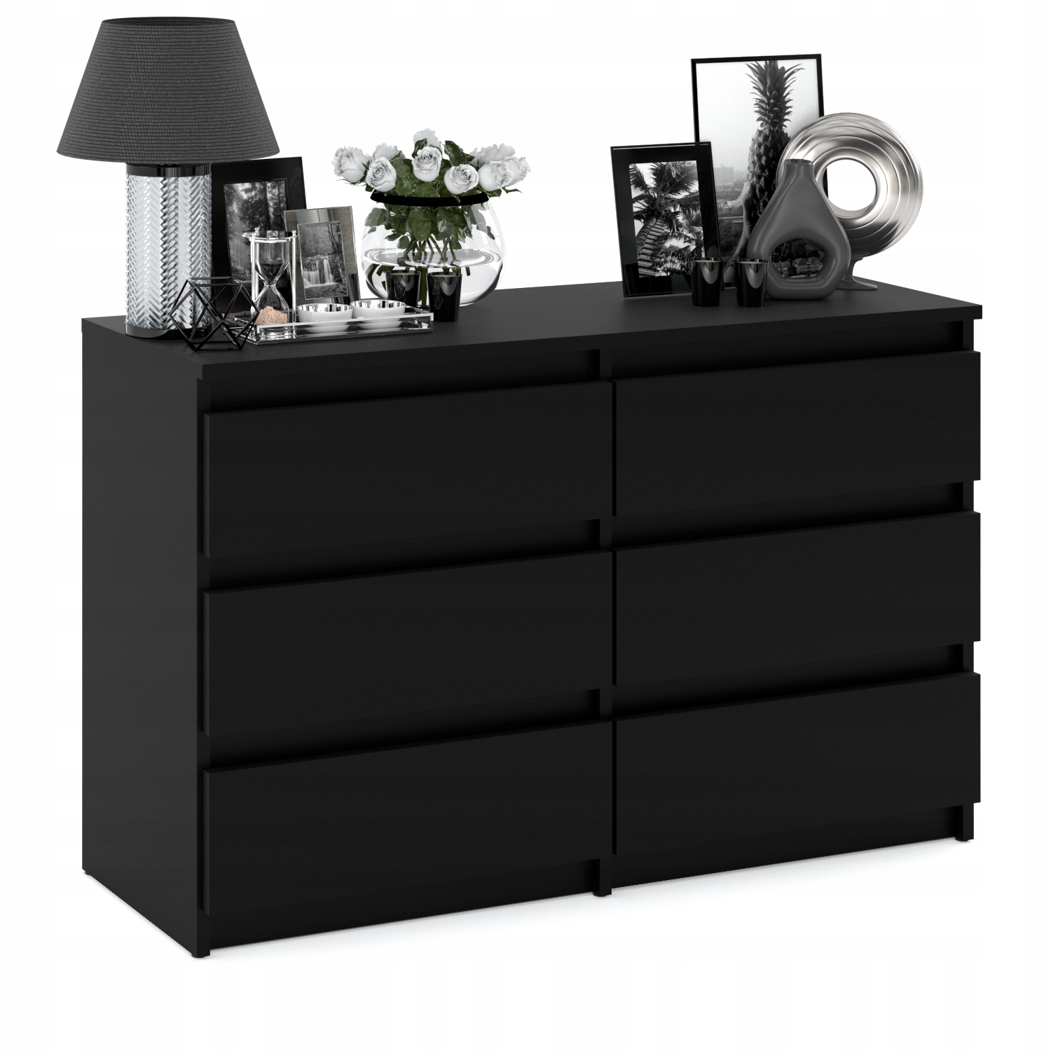 КОМОД С ЯЩИКАМИ ЧЕРНЫЙ 100 СМ 6S БОЛЬШОЙ ШКАФ RTV МЕБЕЛЬ ДЛЯ ГОСТИНОЙ ЛОФТ