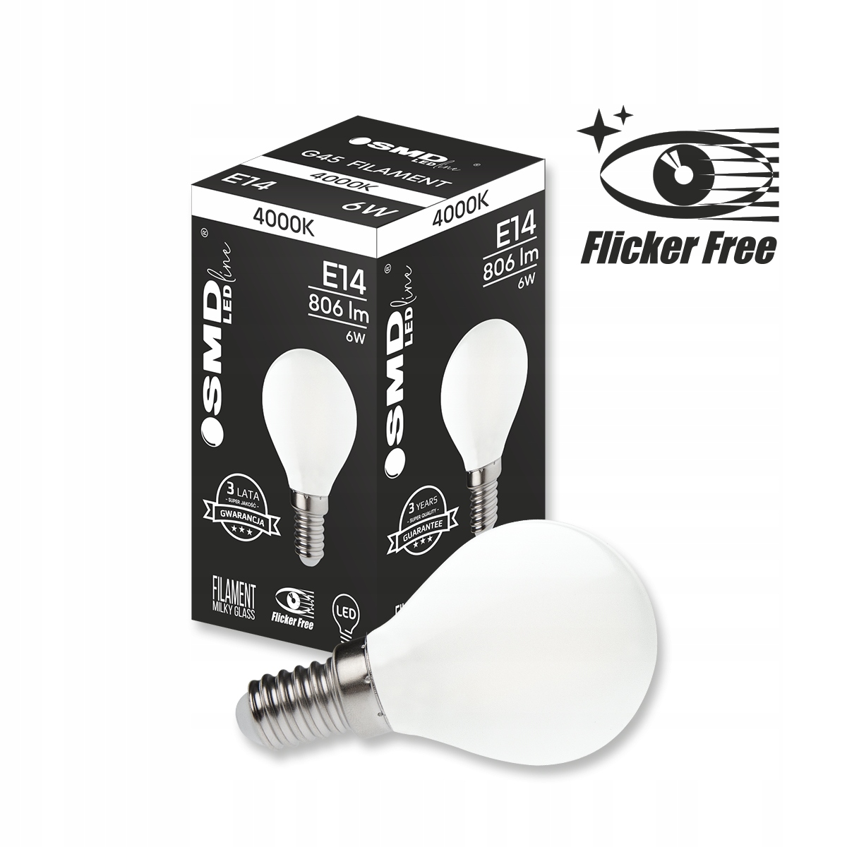 

Żarówka Smd LEDline E14 Filament 6W KULKAneutralna