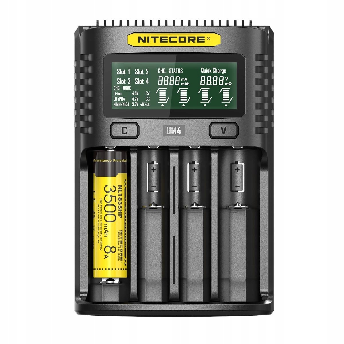 Ładowarka Nitecore UM4 Micro-USB 4xAA, AAA, 18650, 21700, CR123 Kolor czarny