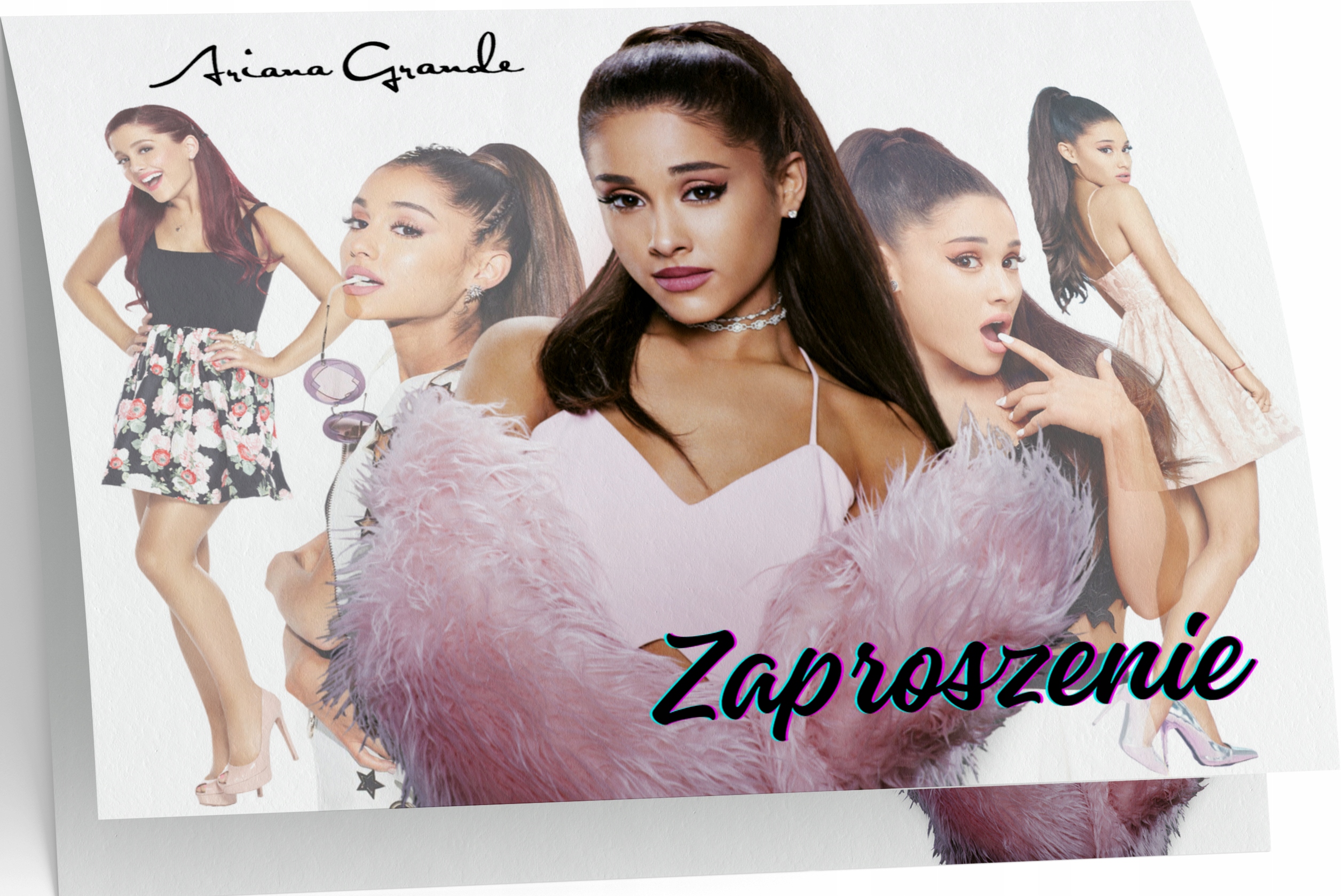 ZAPROSZENIE ARIANA GRANDE ZAPROSZANIA MUZYKA 20x15 cm