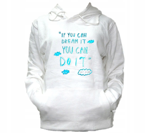 

S Bluza Kaptur Męska Walt Disney Cytat Dream It