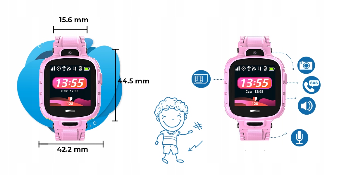 SMARTWATCH DLA DZIECI CALMEAN ACTIVE GPS IP67 SIM Rodzaj smartwatch dla dzieci