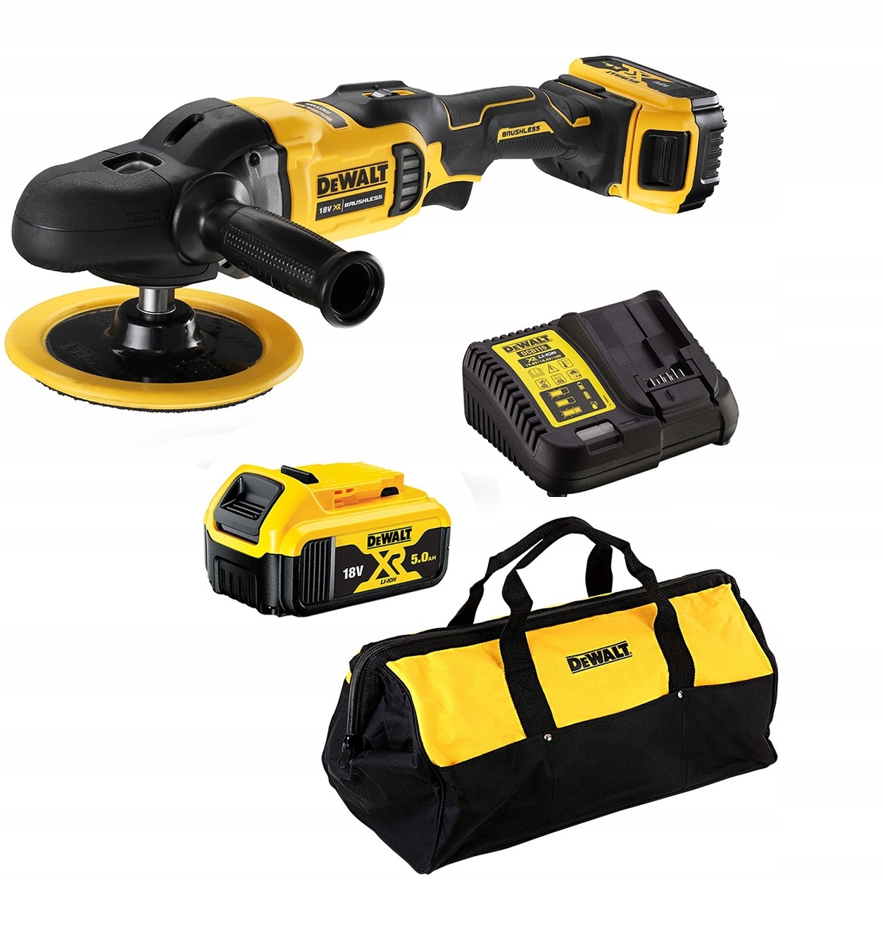 

Polerka Rotacyjna 180MM 2*5.0AH DCM849P2 Dewalt