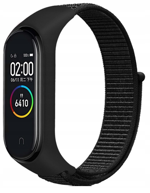 NÁRAMOK PRE XIAOMI MI BAND 3/4/5/6/7 LÁTKA NYLON ČIERNY