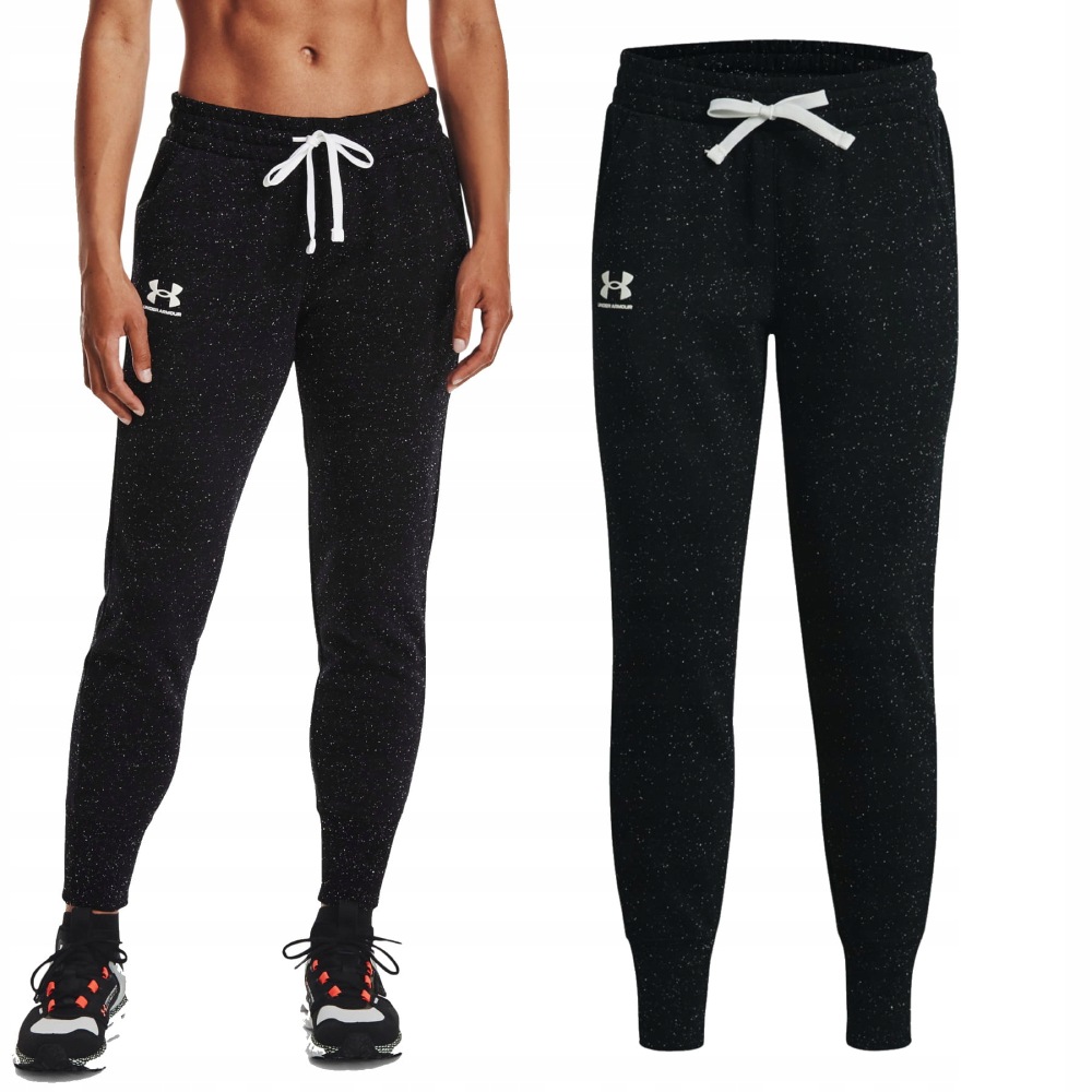 Spodnie Dresowe Damskie Under Armour Rival Fleece Jogger Czarny Melanż XXL