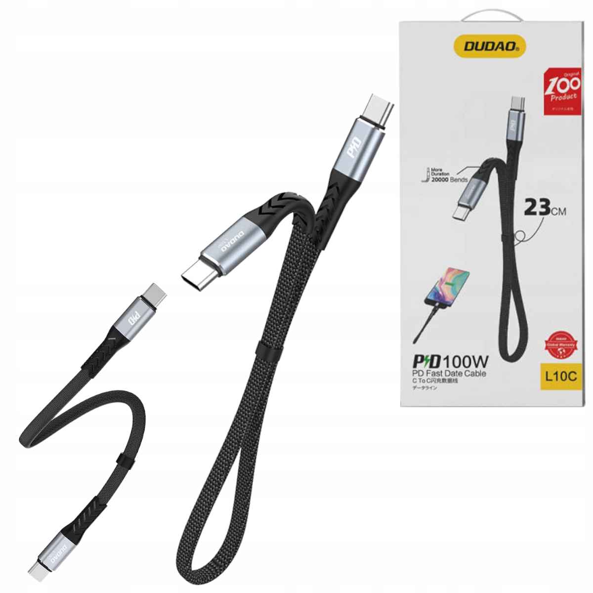 Krótki KABEL USB-C PD 100W do Android Auto