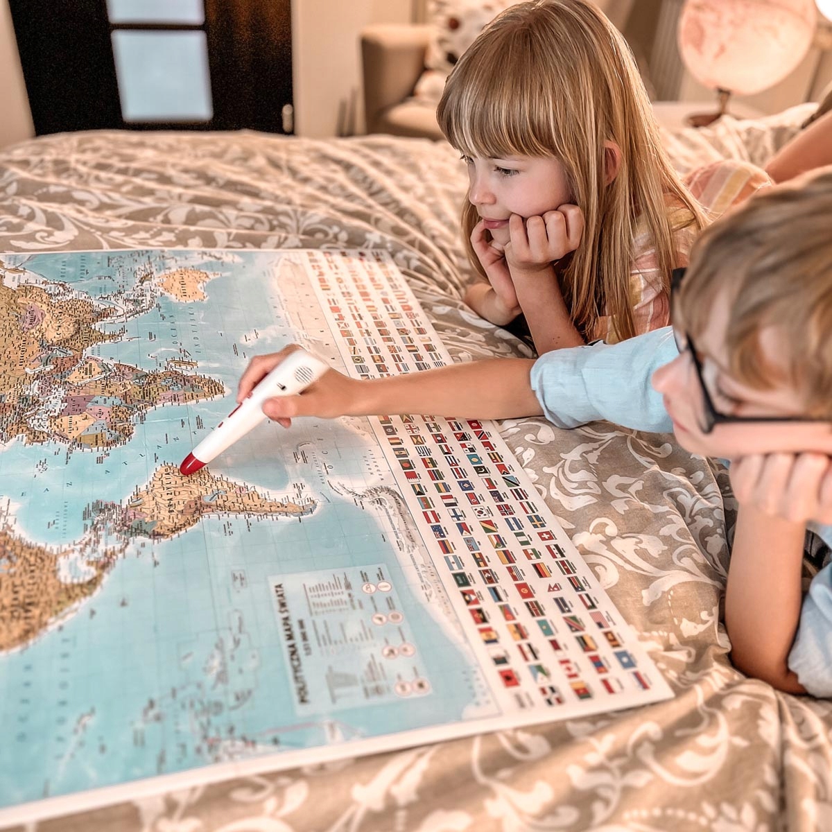 INTERAKTYWNA MAPA ŚWIATA Z PENEM / PIÓREM MUNDIMAP GRY EDUKACJA ARTGLOB Bohater brak
