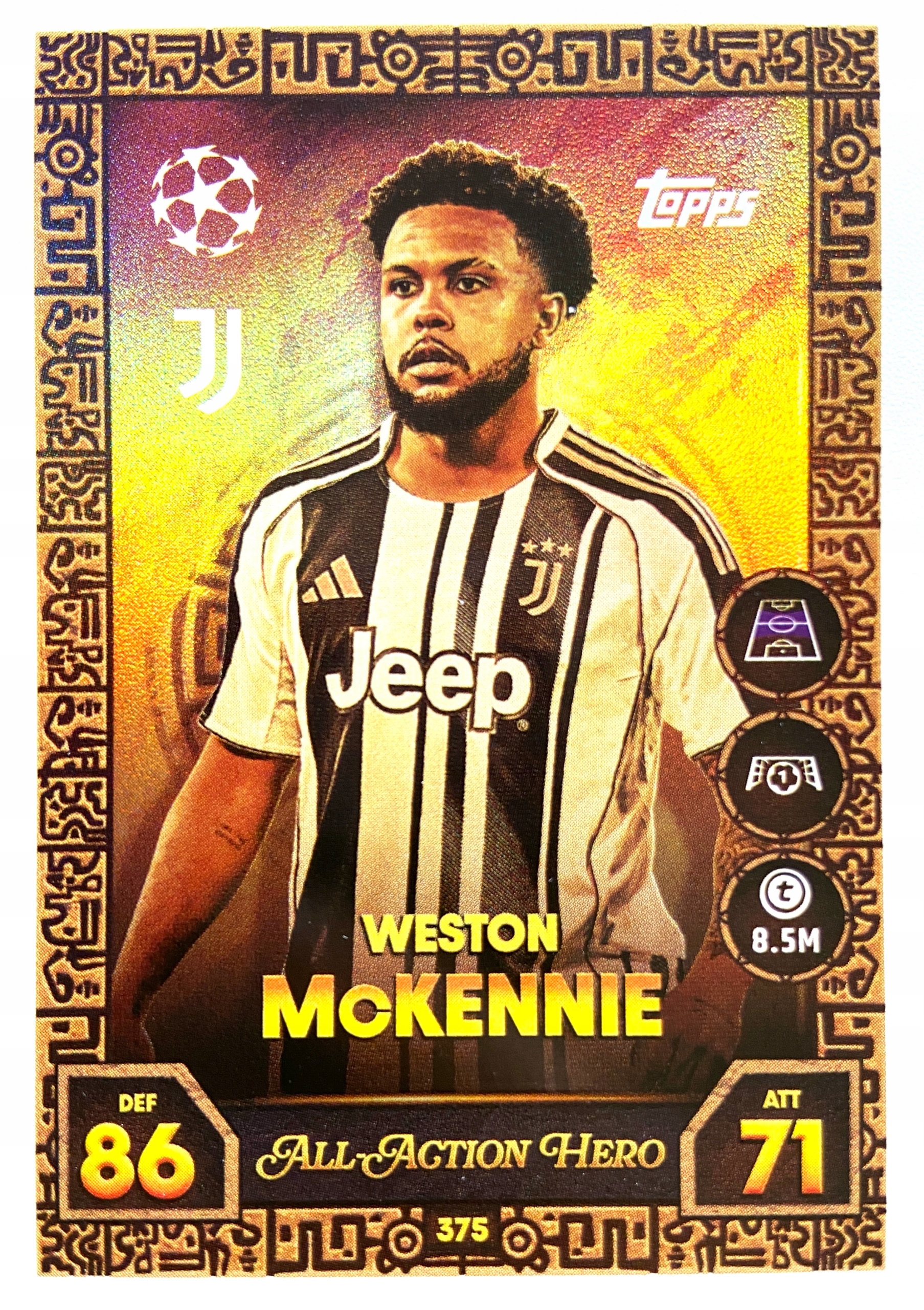 Match Attax Ucl 2025/26 2026 All-action Hero 375 Weston McKENNIE Juventus