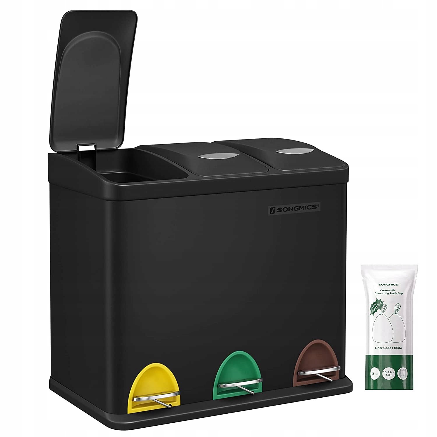 Levně odpadkový koš Trojitý Songmics 24 l 3x8 l Segregace sáčky X