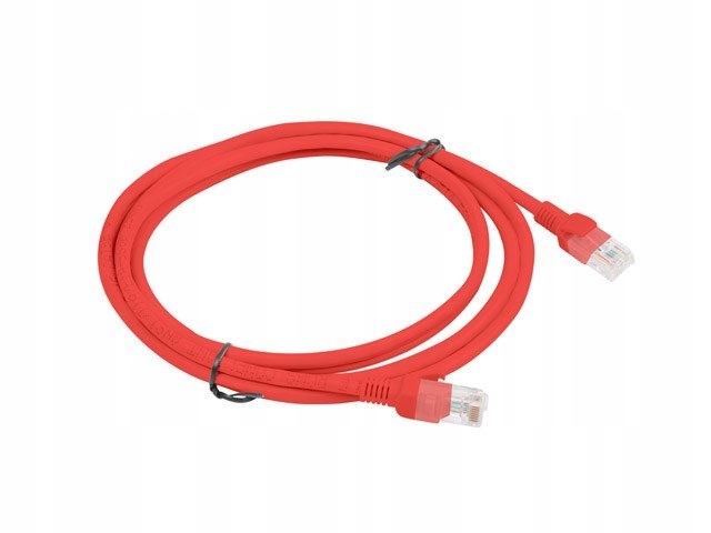 Patchcord KAT.5E Utp 2M Czerwony Fluke Passed Lanberg 10-PACK