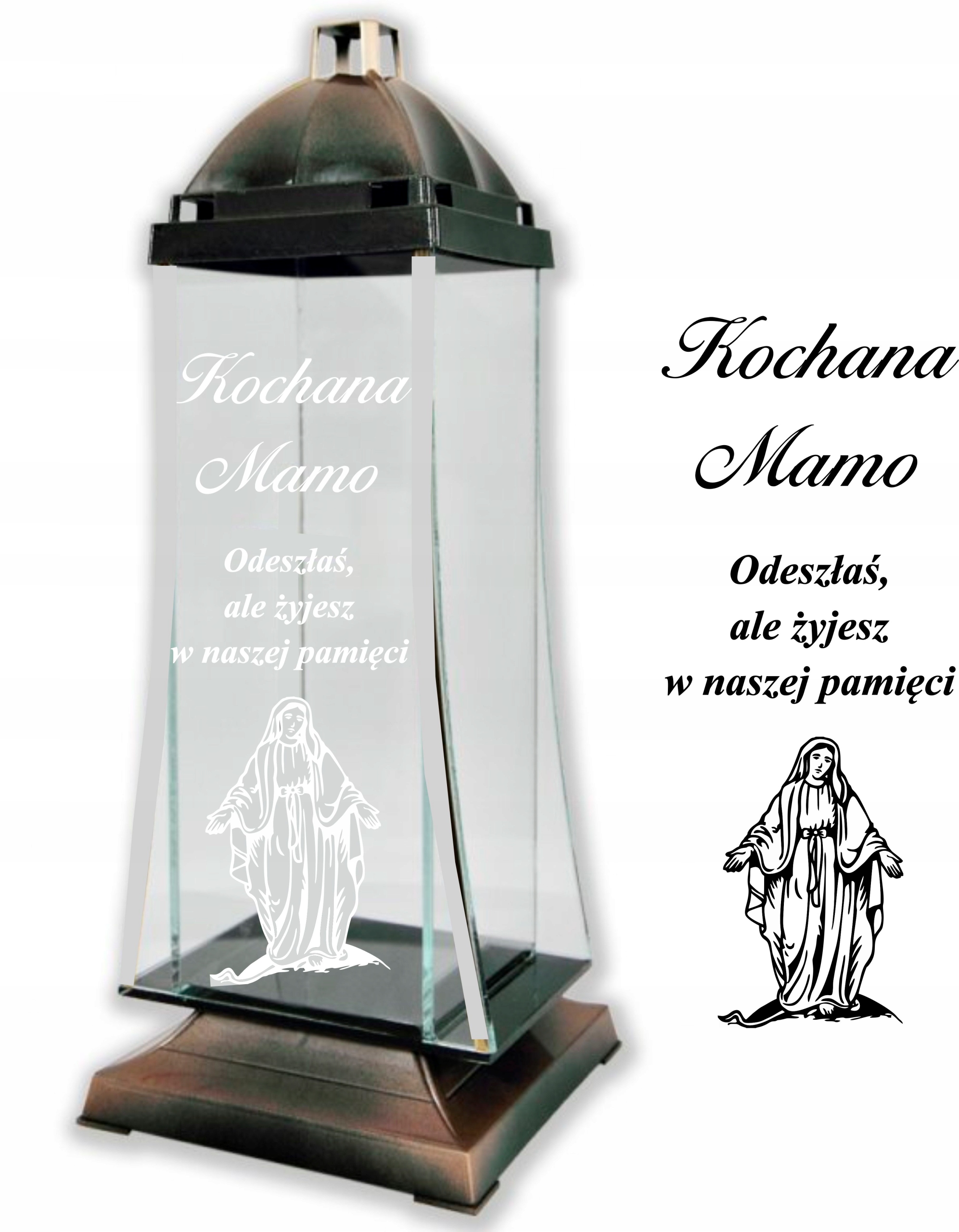 

Znicz szklany kapliczka Grawer Dzień Matki Mamy