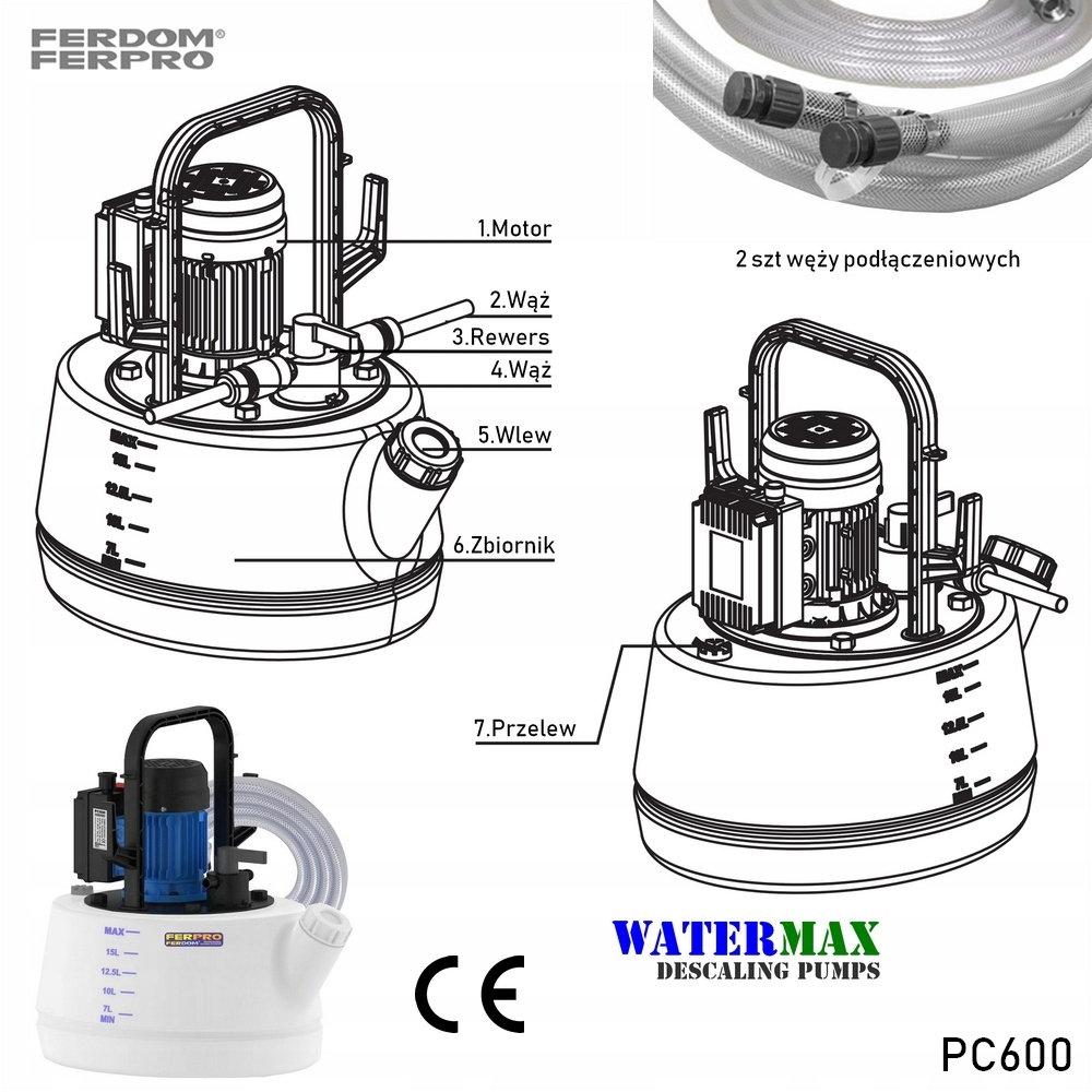 PC600 Pompa czyszcząca odkamieniająca do CO.FERDOM Kod producenta PC600