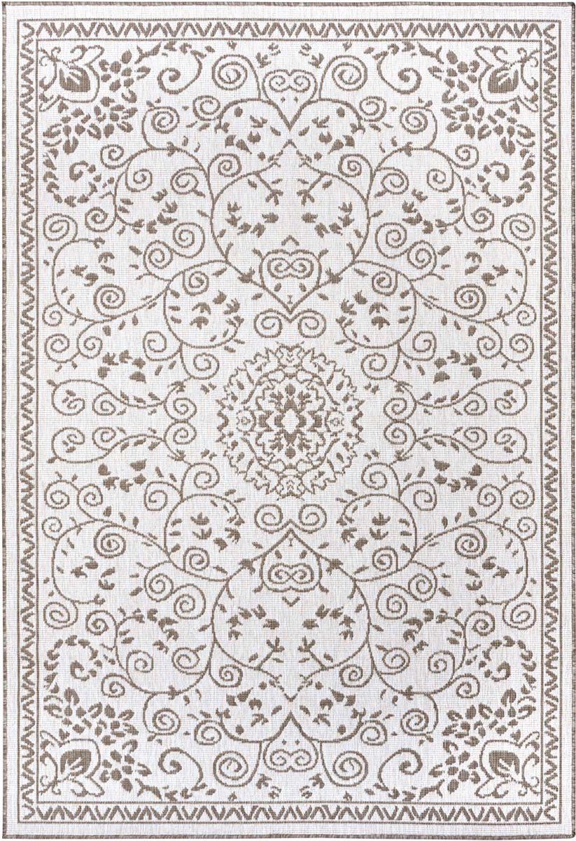 Vonkajší obojstranný vnútorný koberec na terasu, krémovo béžový, 160 x 230 cm