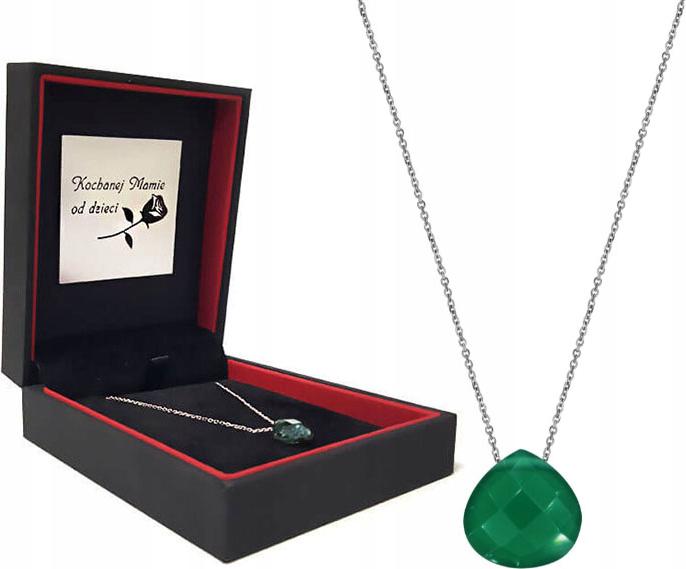 Stříbrný dámský náhrdelník 925 s chalcedonem, srdce s přívěskem jako dárek