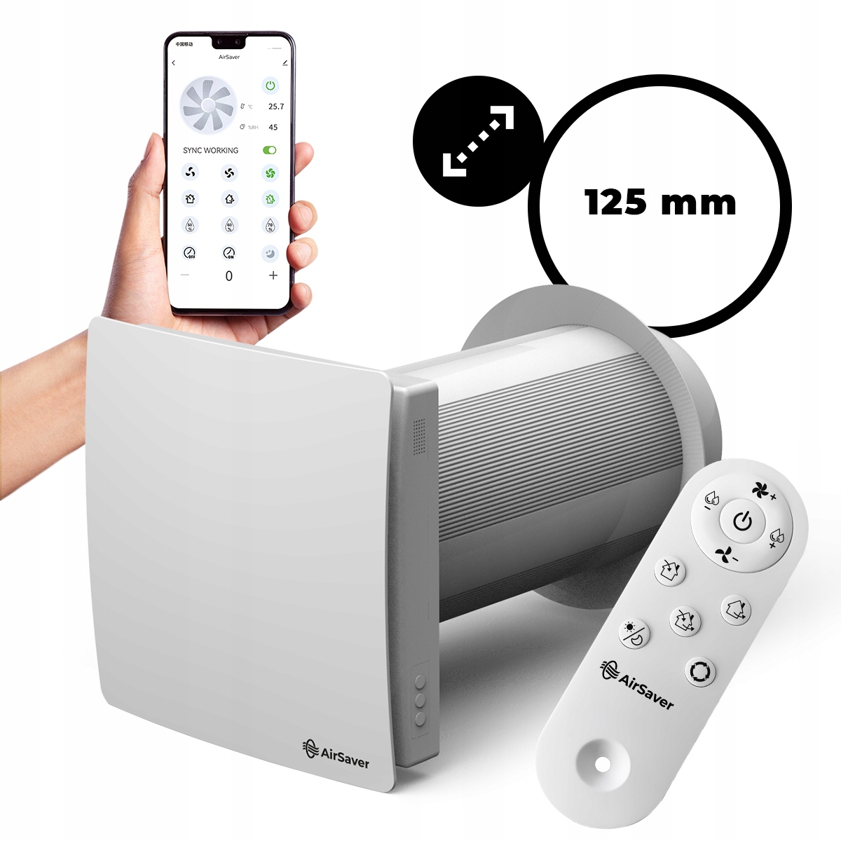 Nástenný rekuperátor Prodmax Air Saver VT125-MS (fi 125)