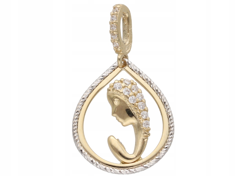 Zlatý medailonek 585 Matka Boží Křest a Svaté Přijímání 1,2g jako dárek 14k