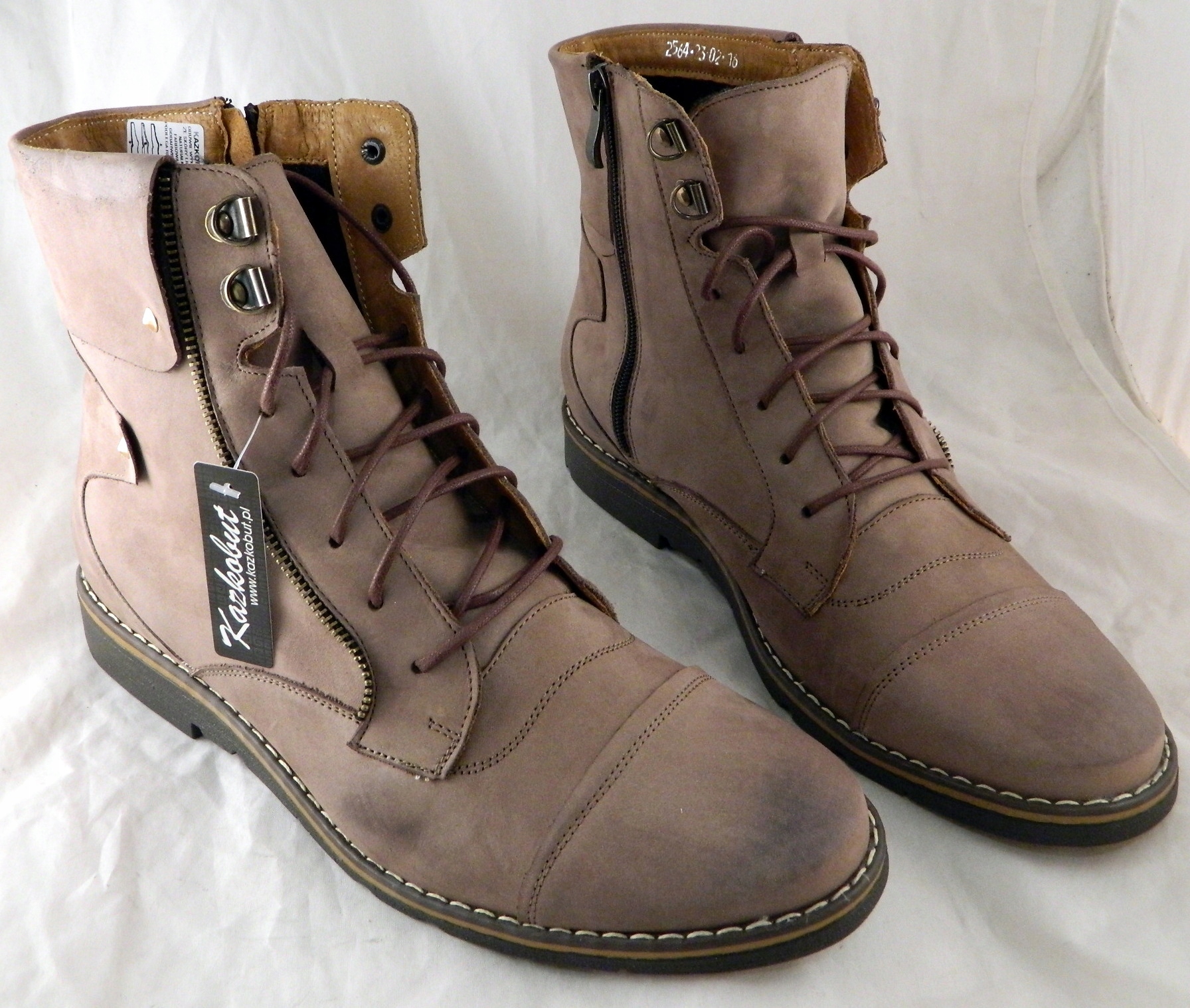 STYLOWE KOZAKI SZTYBLETY OFICERKI SKÓRA NAT K-2663 Tęgość G1/2