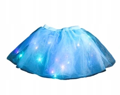 SPÓDNICZKA TIULOWA BŁĘKITNA - świecąca LED