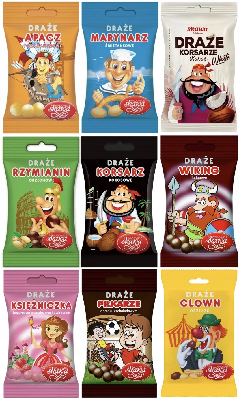 Draże Skawa MIX 9 SMAKÓW 9 x 70 g