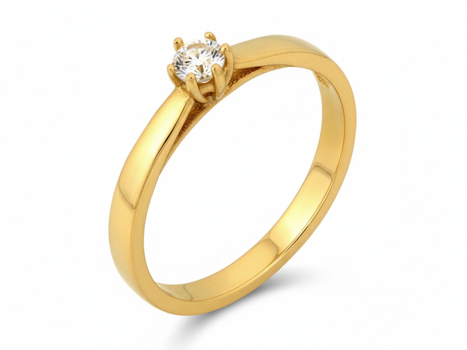 Jemný zlatý prstýnek 585 s jedním očkem, moderní, 1.75 g 14kt