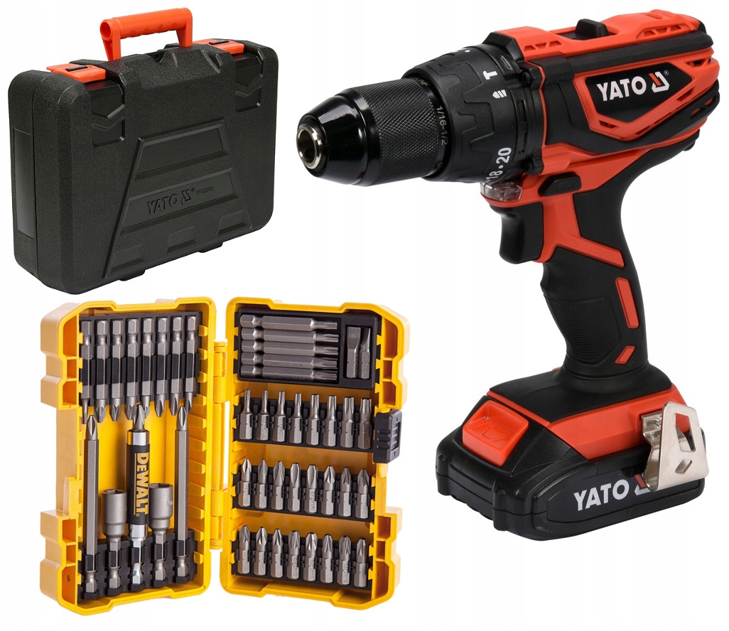 

-wkrętarka Udarowa 18V YT-82788 Yato + Dewalt 45