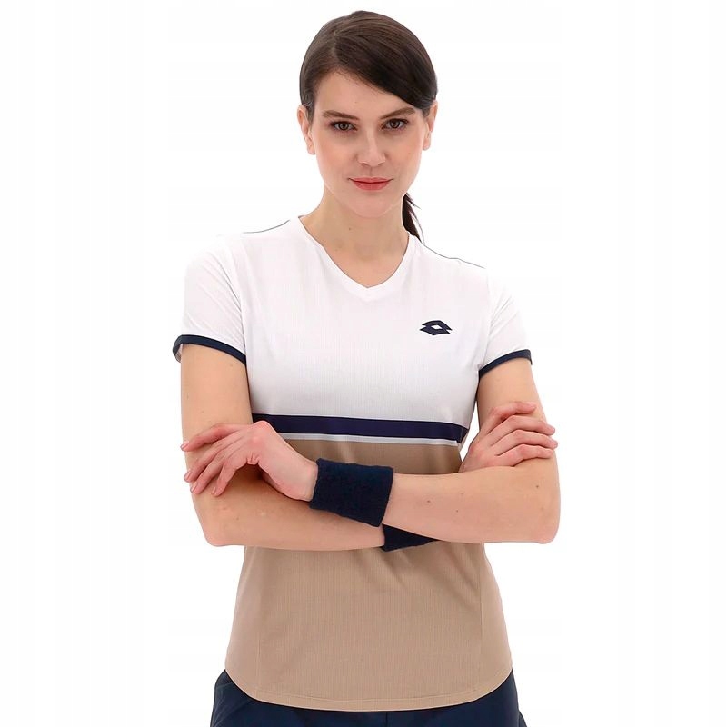 Dámské Tenisové Tričko Lotto Tech V-D1 Tee Women Irish Beige M