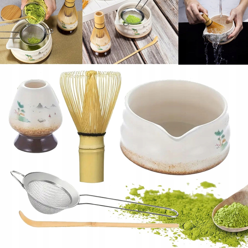 Levně Sada Na Vaření Matchy 5 Prvků: Šálek S Výlevkou, Bambusová Metla