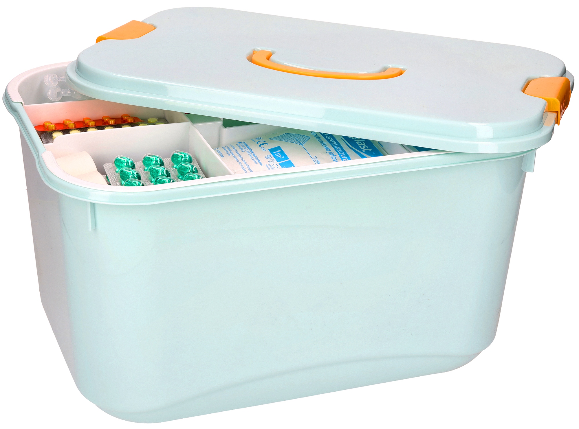 ORGANIZER POJEMNIK LEKI KASETKA APTECZKA NIEBIESKA ZAMYKANA AP7 Model AP7