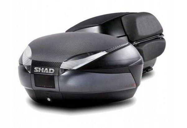 Vrchní kufr na motorku Shad SH48 D0B48306R Tmavě šedý s opěrkou, karbonový