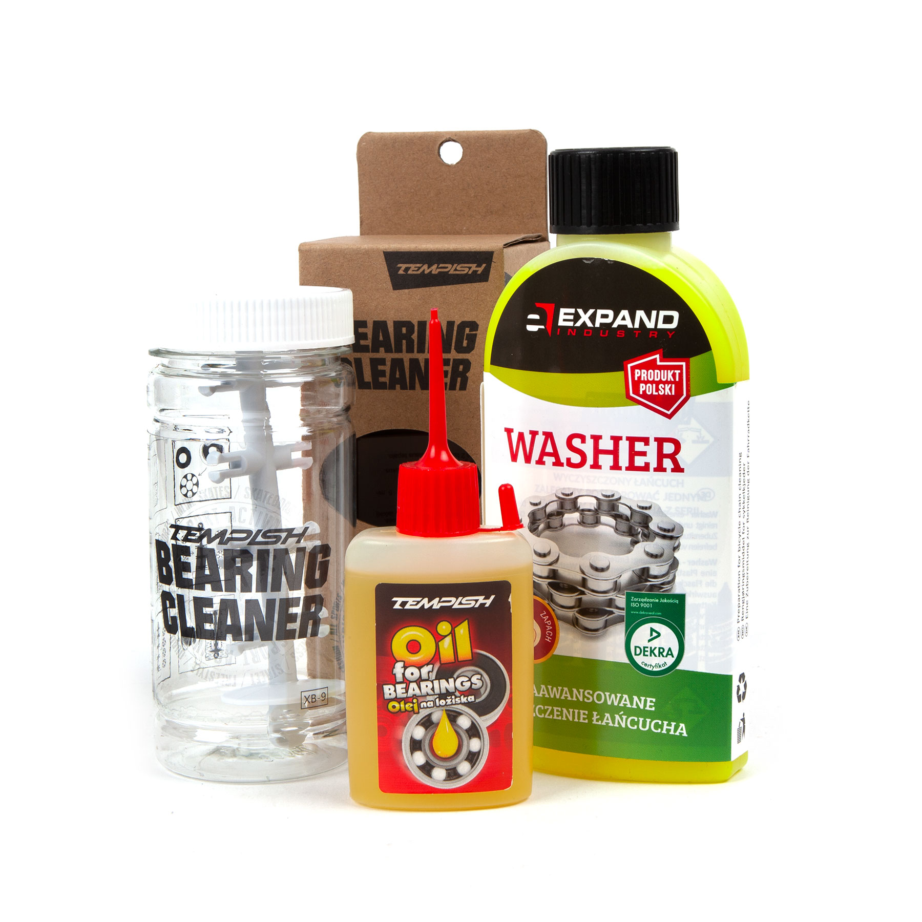 Zestaw Skate do czyszczenia łożysk płyn olej i pojemnik do czyszczenia