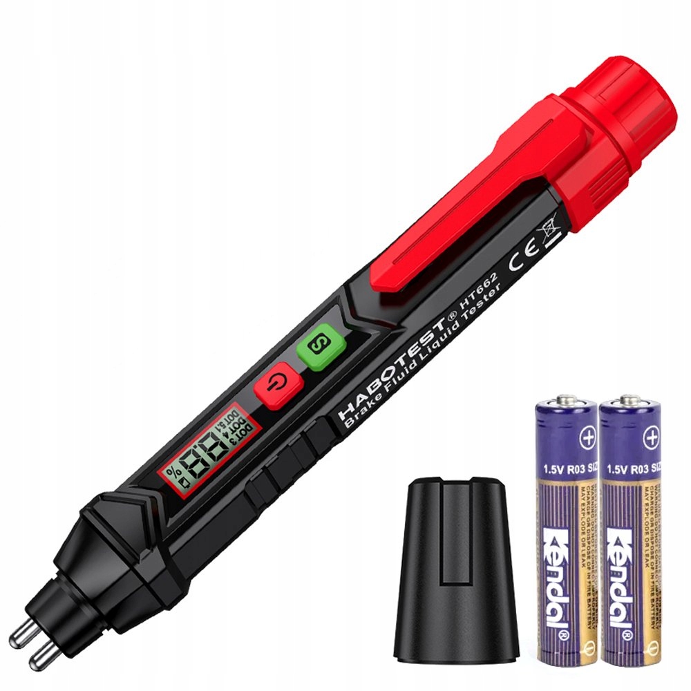 Tester Płynu Hamulcowego Miernik Cyfrowy DOT3 DOT4 DOT5.1 Baterie Habotest