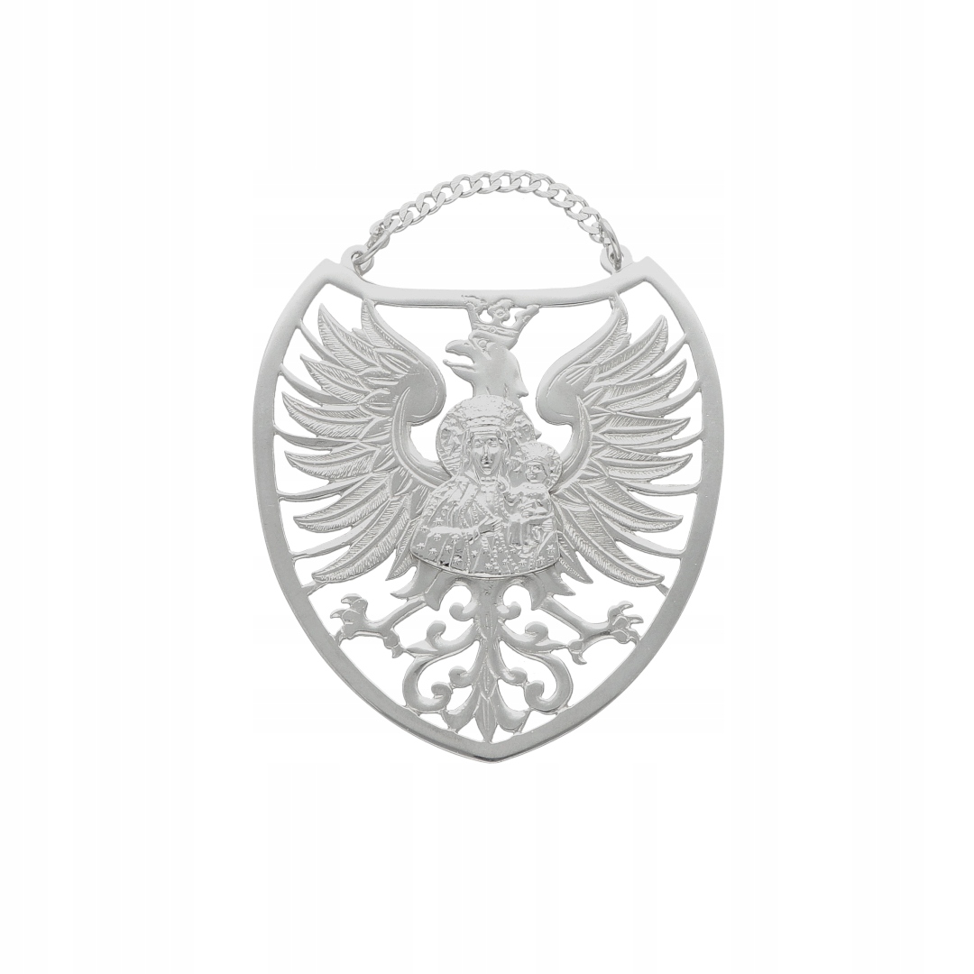 Ryngraf malý s Božskou Matkou Čenstochovskou stříbro rhodiovaný