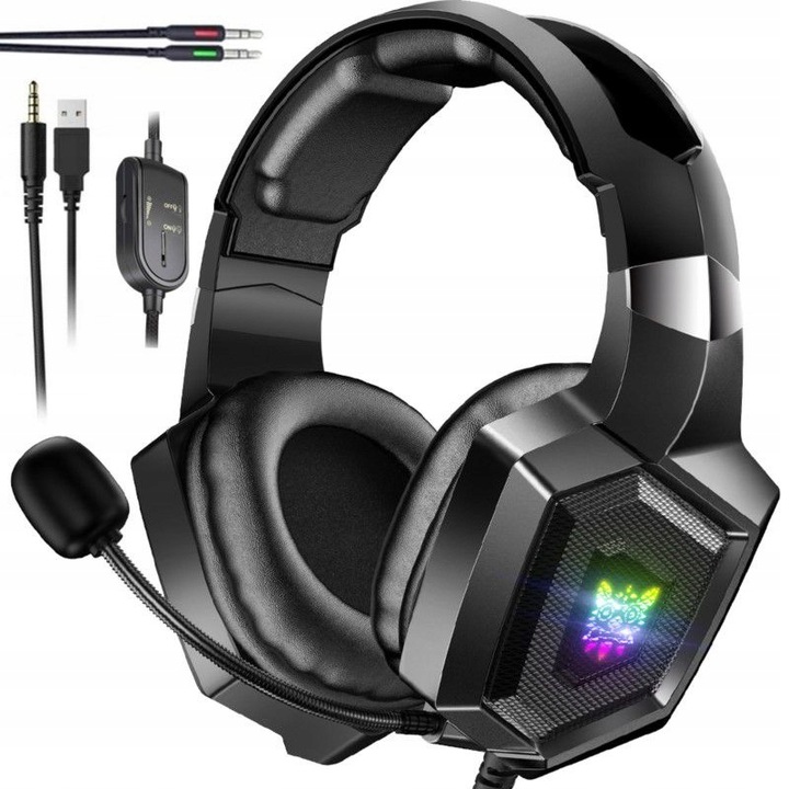 K8 Bluetooth gamer fejhallgató Led mikrofonnal, fekete